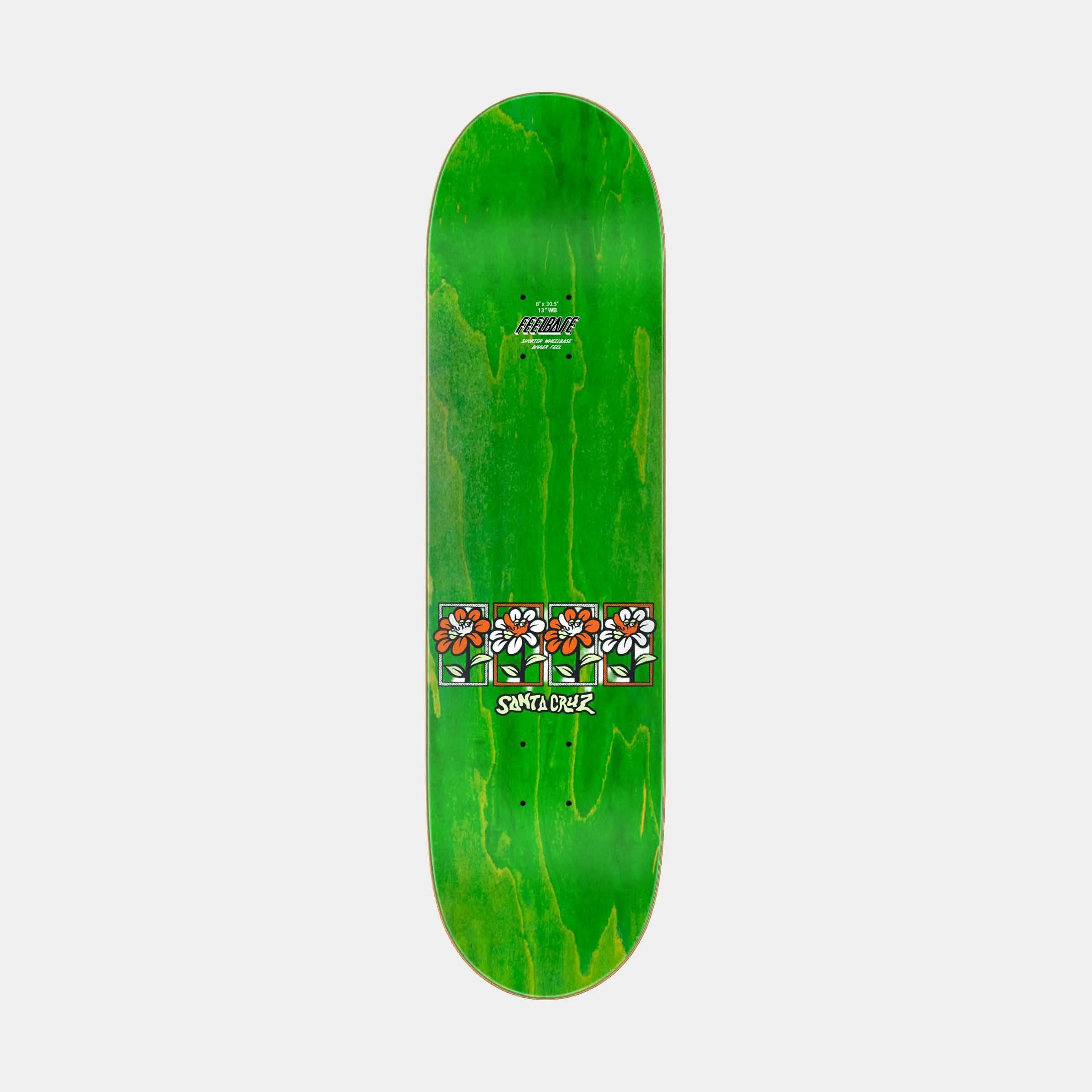 Delfino Flower Frame FeelBase Skateboard Deck 8in x 30.5in - Image 2