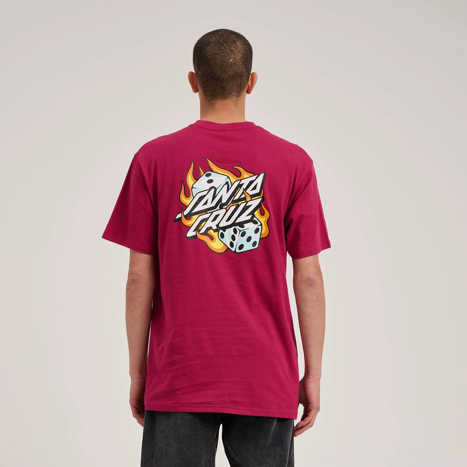 Flaming Dice Dot Chest T-Shirt - Image 5
