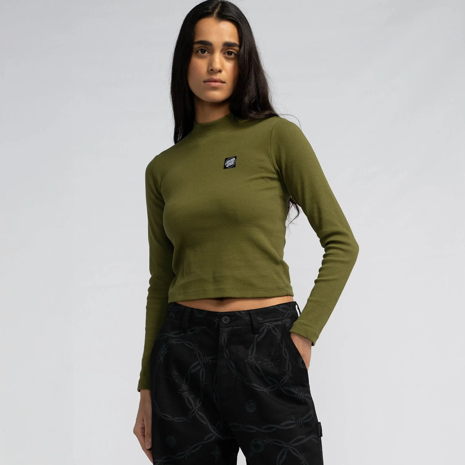 Opus Dot Mock Neck Long Sleeve Top - Image 2