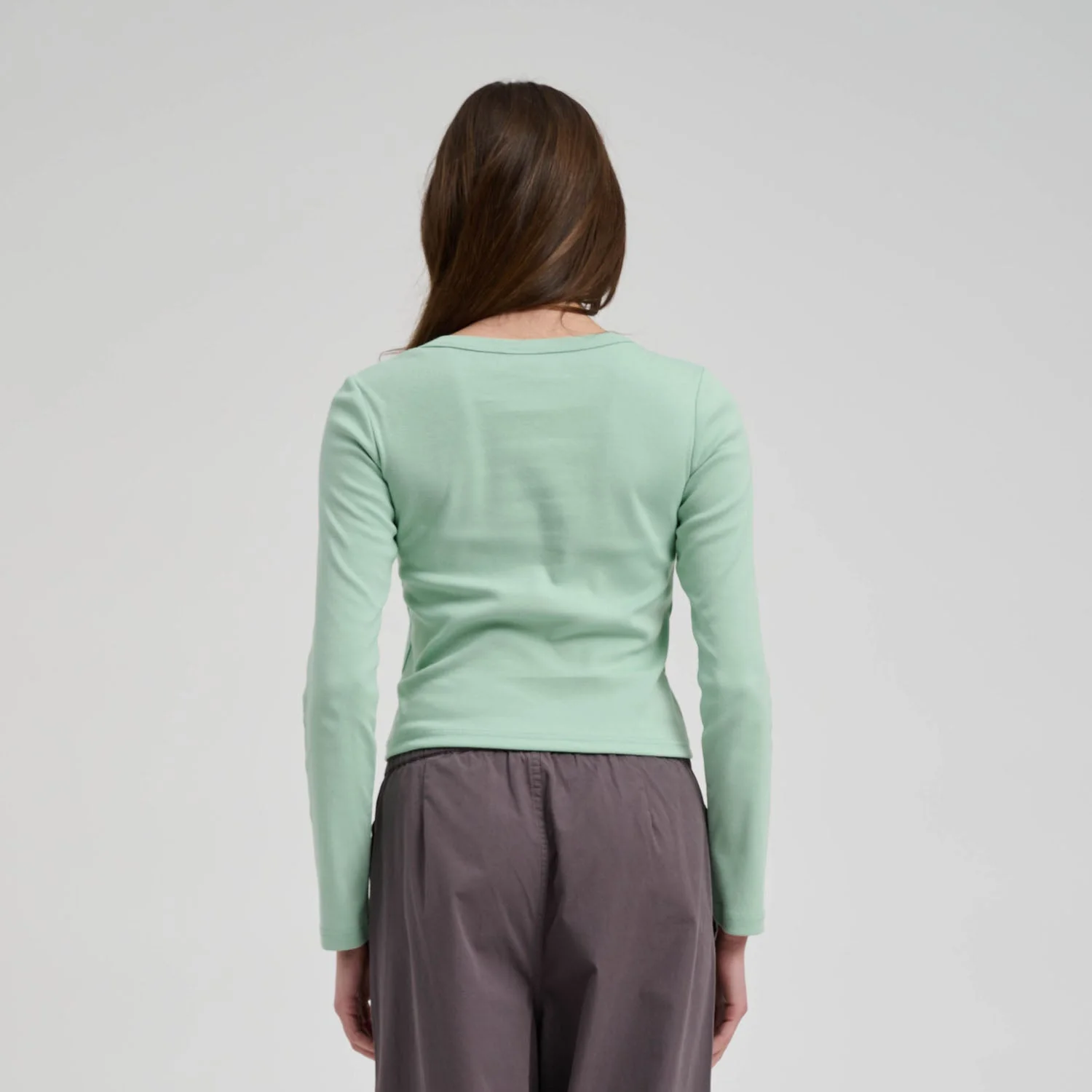 Partial Dot Emb Long Sleeve T-Shirt - Image 3