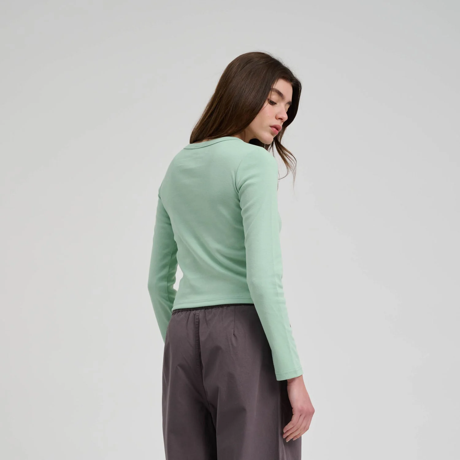 Partial Dot Emb Long Sleeve T-Shirt - Image 4