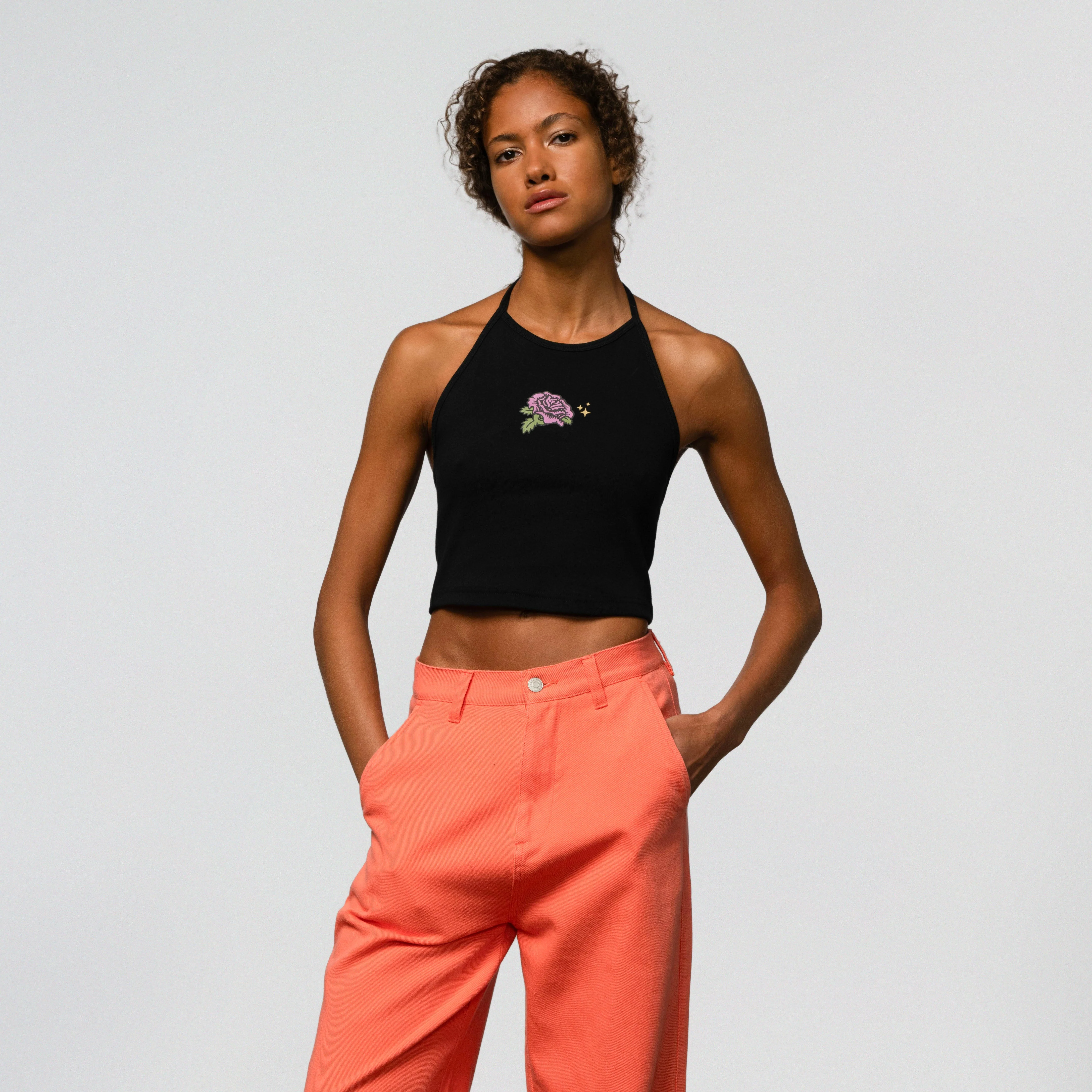 Rose Glimmer Halter Top - Image 4