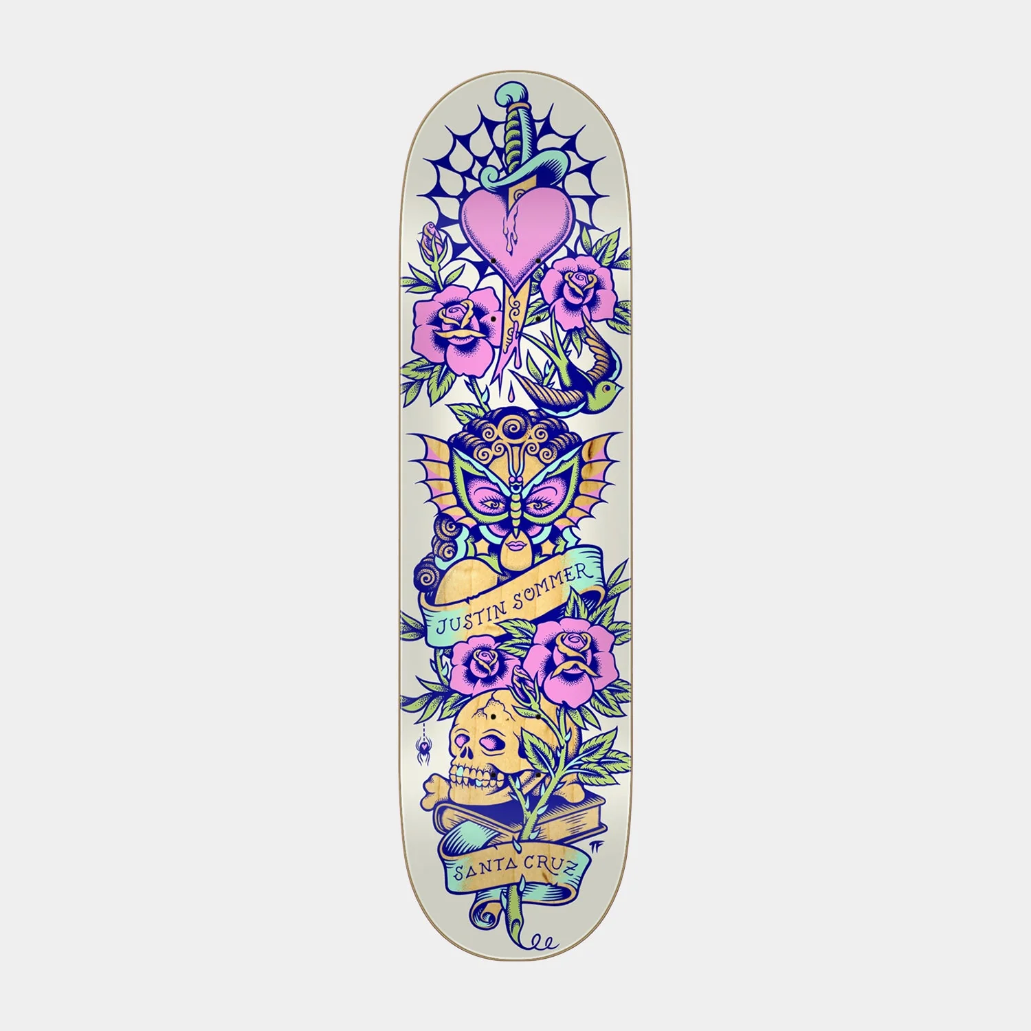Sommer Tattooed Skateboard Deck 8.25in x 31.8in