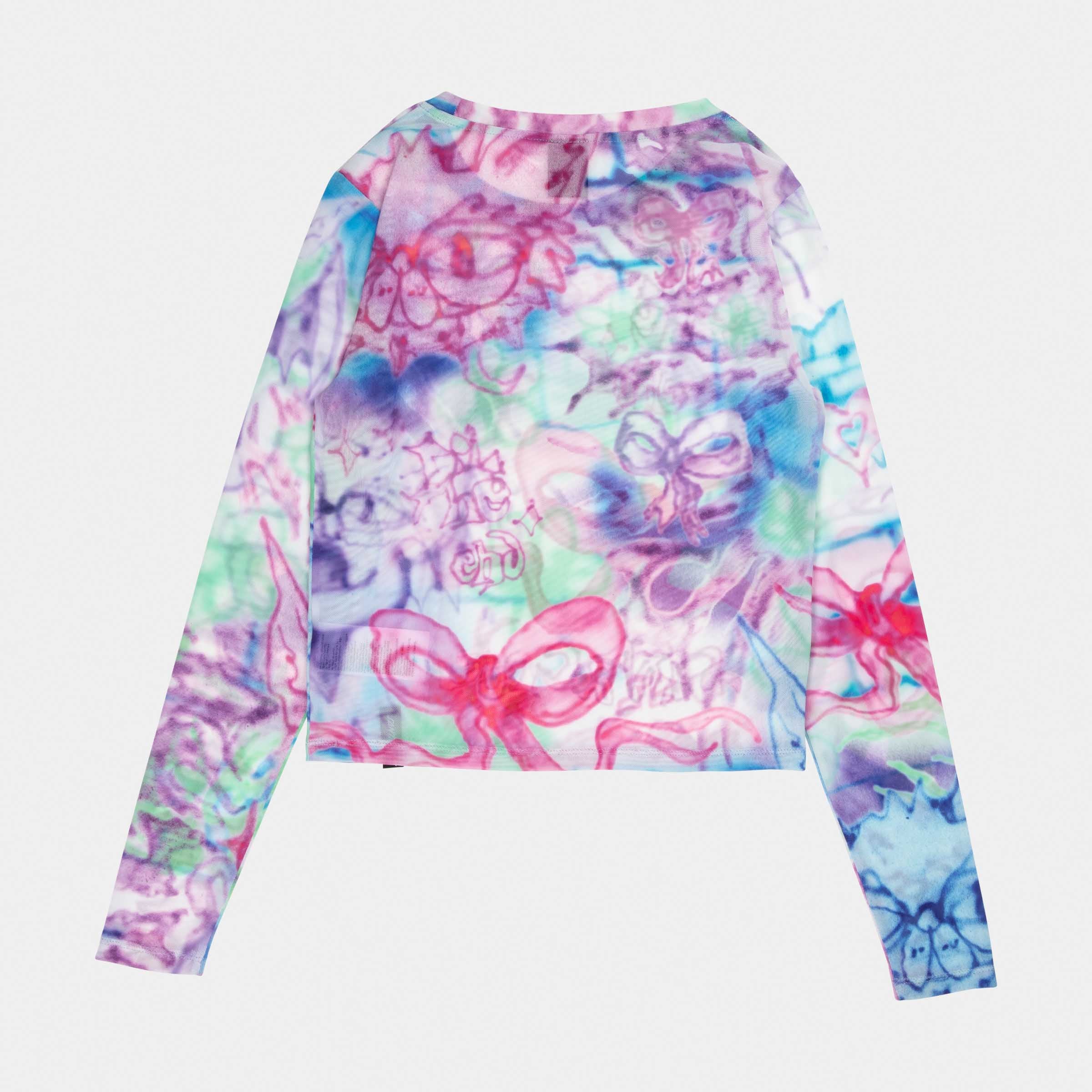 Strip Digi Mesh Long Sleeve Top - Image 2