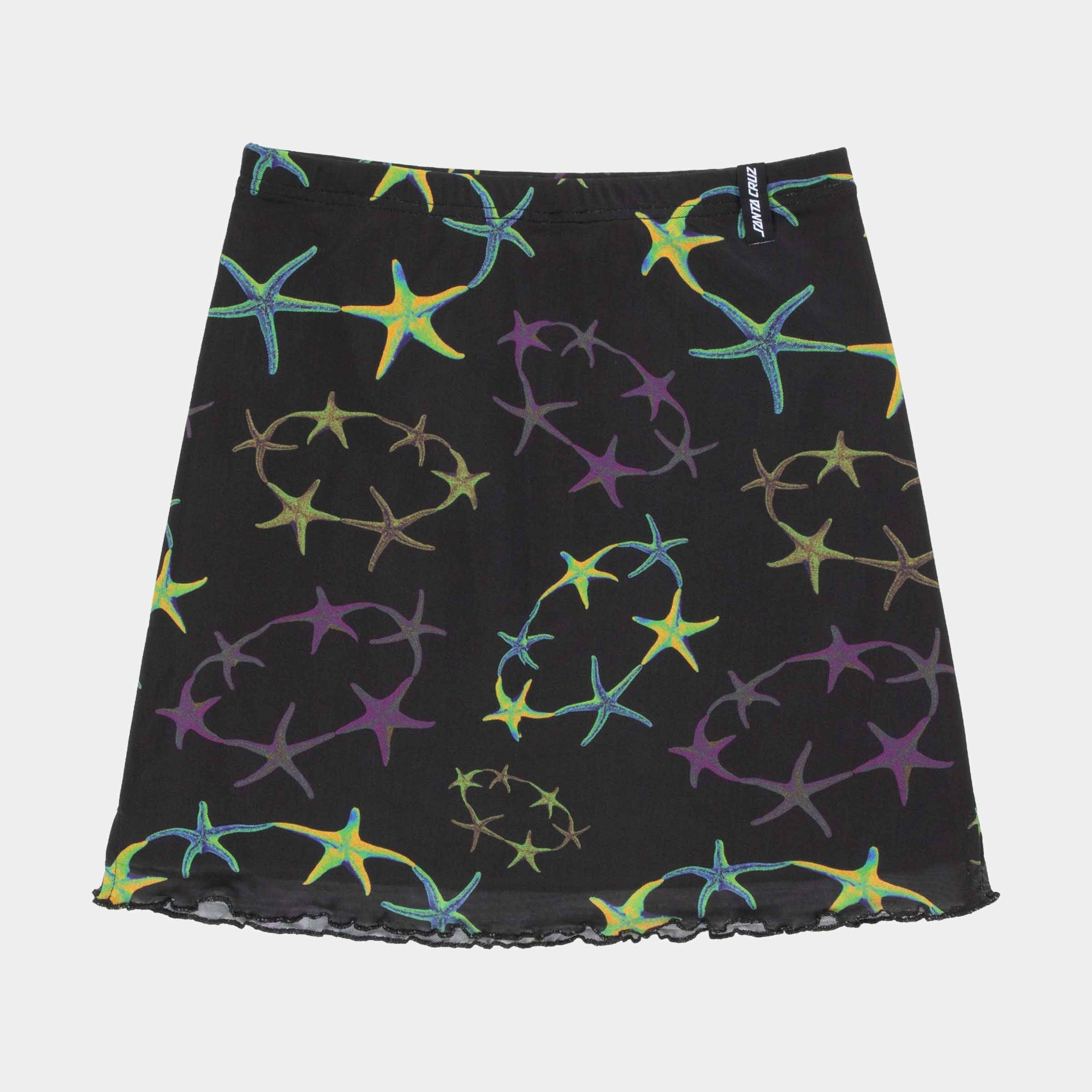 Strip Digi Mesh Mini Skirt