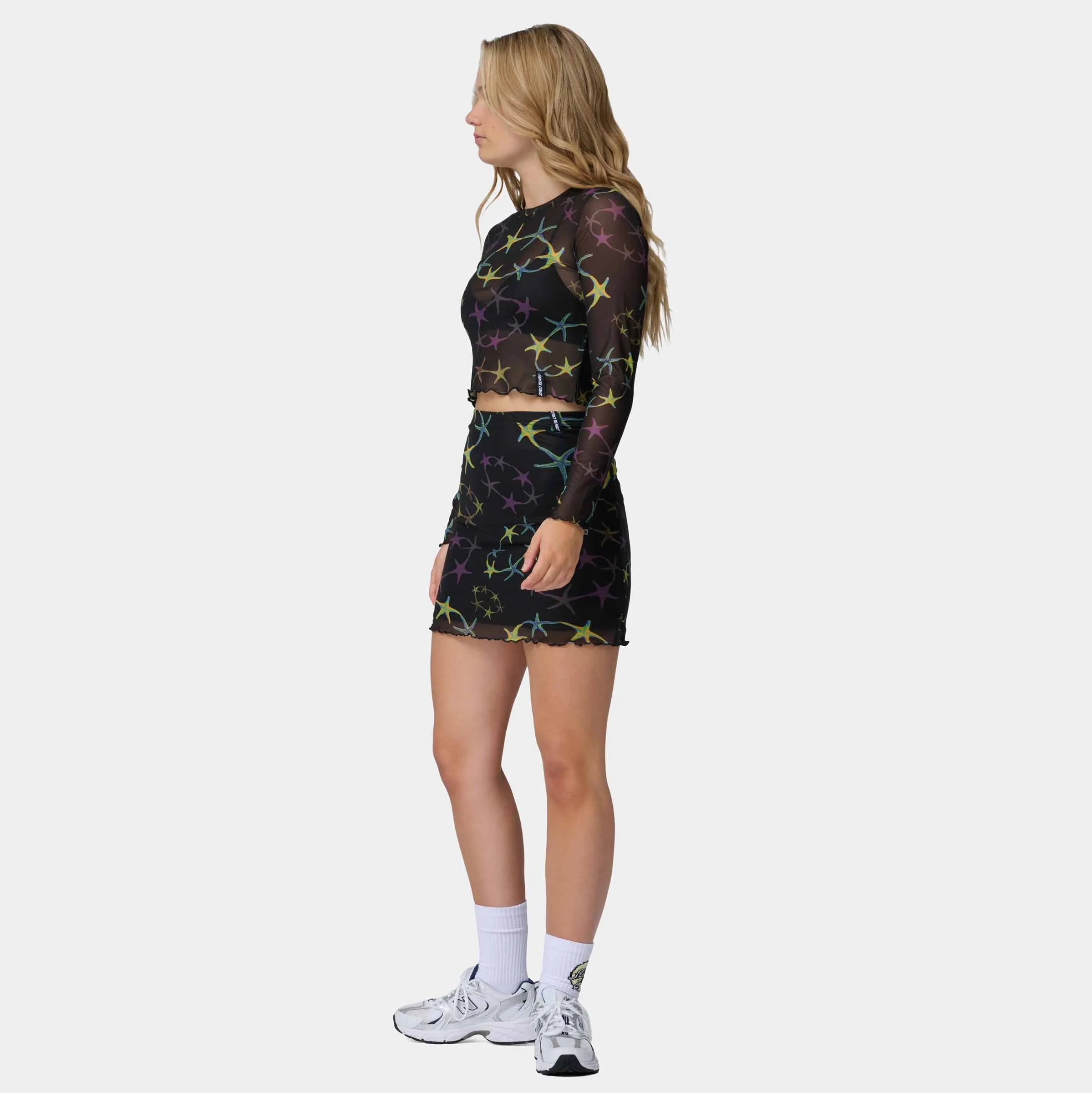 Strip Digi Mesh Mini Skirt - Image 5