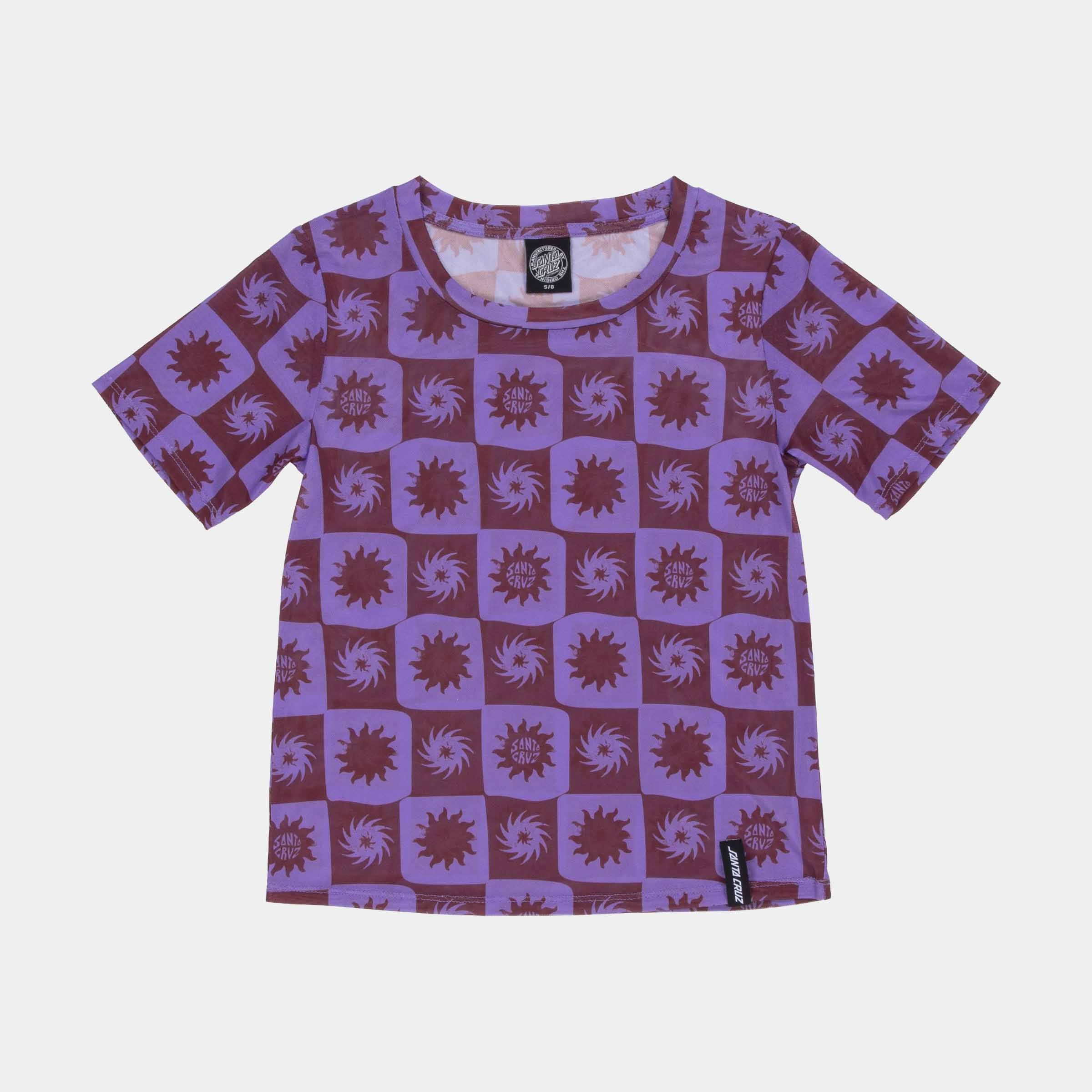 Strip Digi Mesh Short Sleeve Top