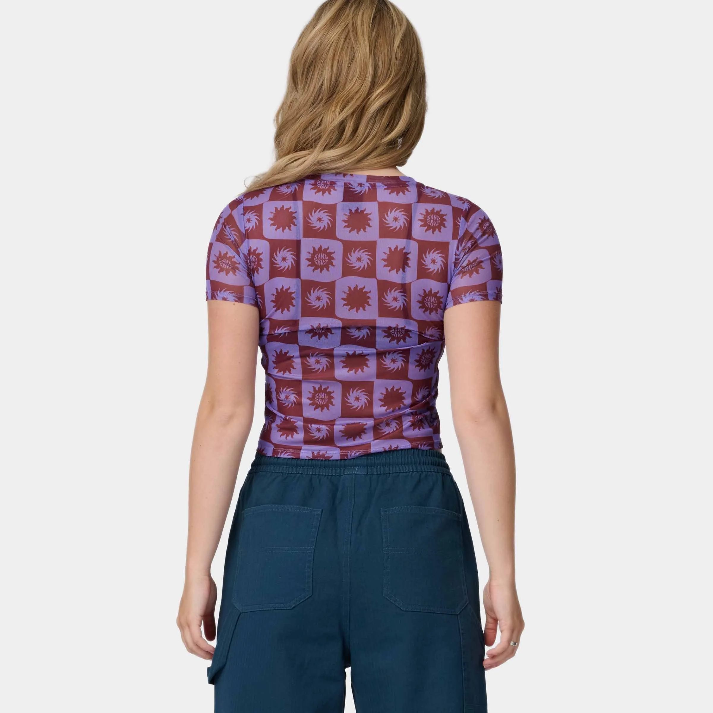 Strip Digi Mesh Short Sleeve Top - Image 4