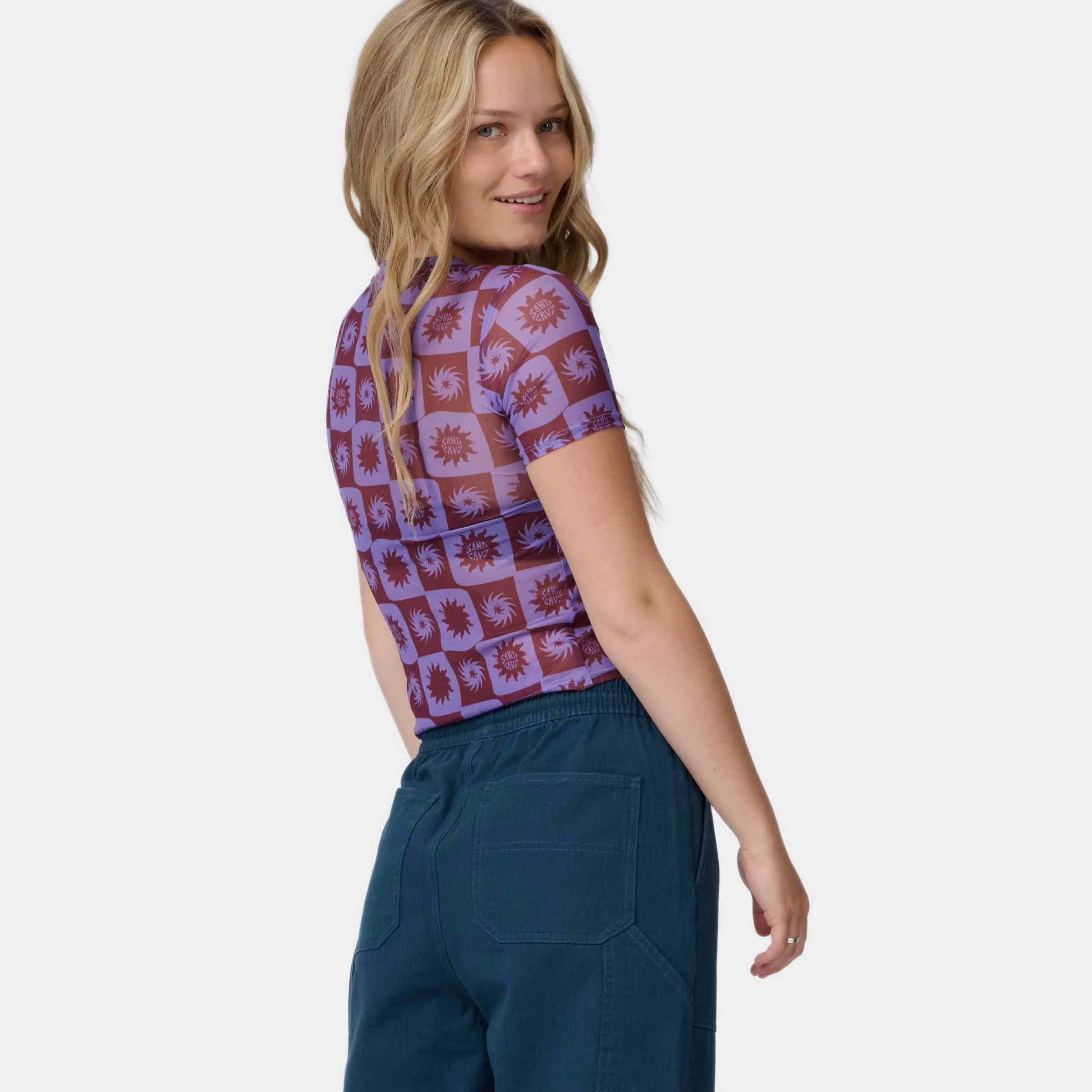Strip Digi Mesh Short Sleeve Top - Image 5